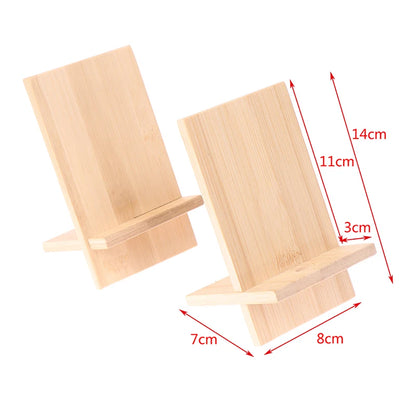 Universal Bamboo Phone Holder Stand Wooden Mobile Smartphone Support Tablet Charge Stand with Holes Portable