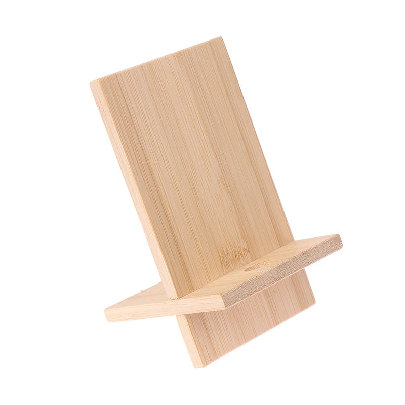 Universal Bamboo Phone Holder Stand Wooden Mobile Smartphone Support Tablet Charge Stand with Holes Portable